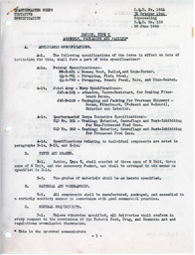 Cover sheet for the Ration, Type C Assembly, Packaging and Packing specifications.